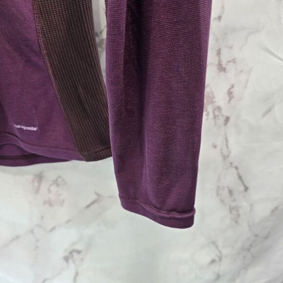 Patagonia Shirt Womens XS Burgundy Active Quarter Zip Long Sleeve Crop - Picture 4 of 11